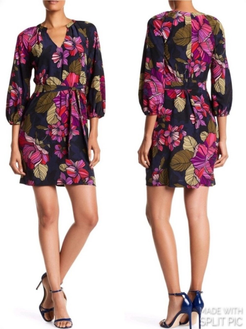 Trina Turk Floral SILK Dress 2 NWOT